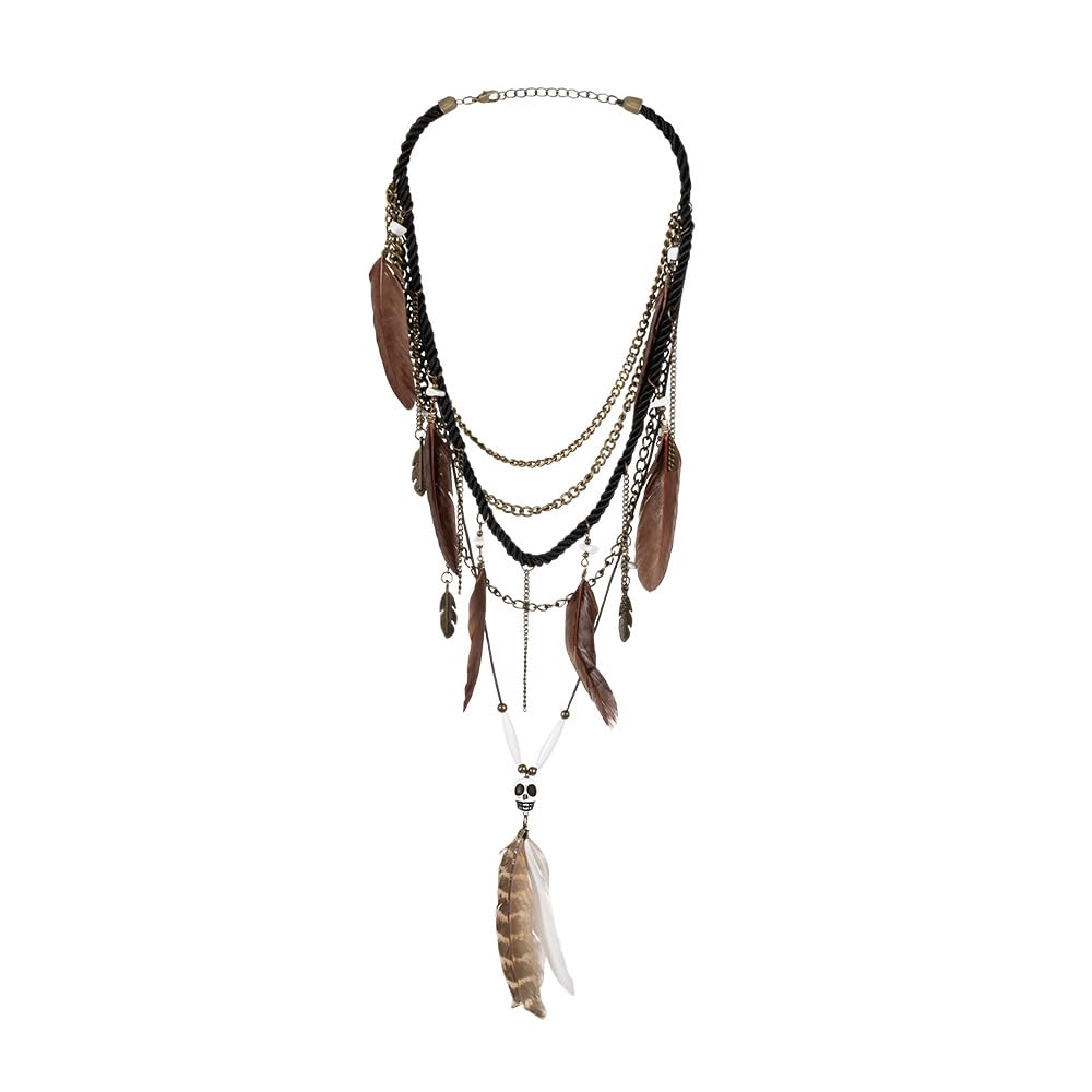 boland-accessories-72391-halsband-voodoo-totenkopf-federn image 1