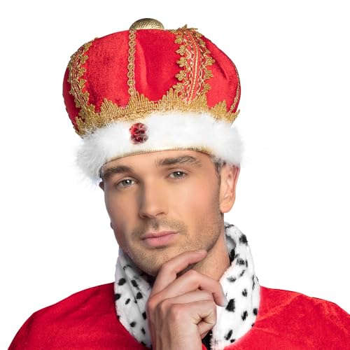 boland-headwear-krone-k-nig-rot-gold-samt-edelstein image 5
