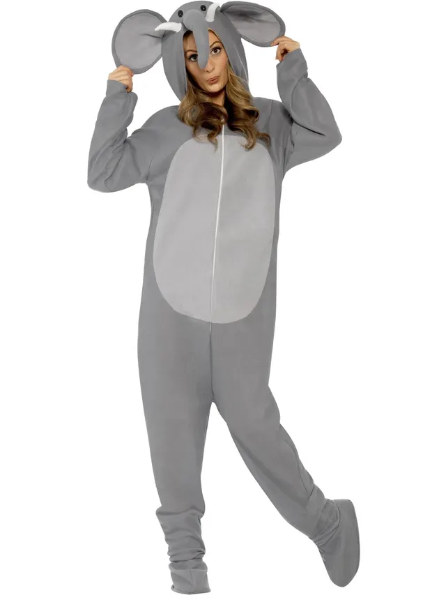 smiffys-fever-elefant-kost-m-overall-grau-mit-r-ssel-m image 1