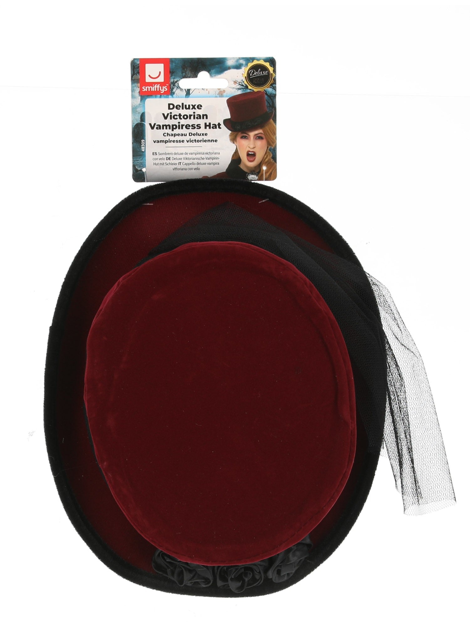 smiffys-fever-victorian-vampiress-hut-burgund-mit-schleier image 2