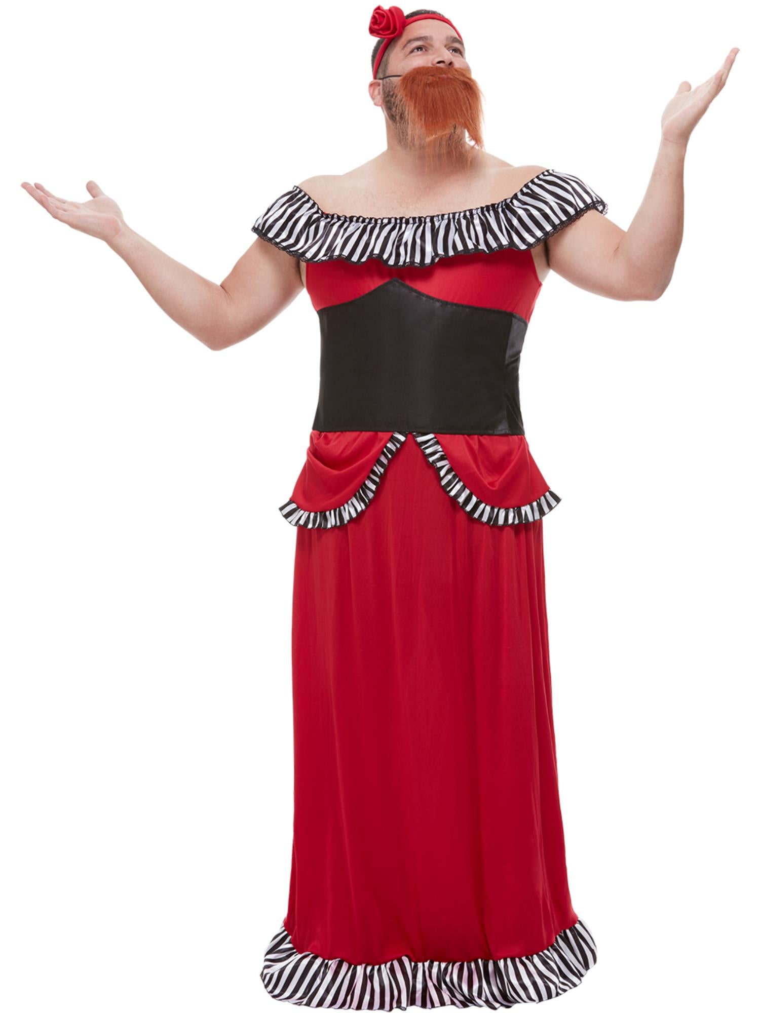 smiffys-fever-bearded-lady-kost-m-rot-gr-m image 1