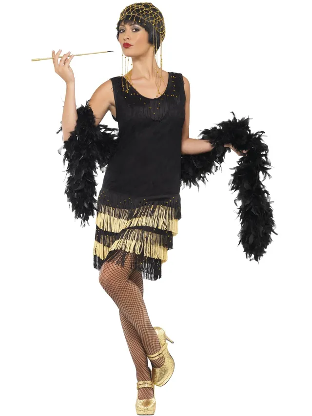 smiffys-fever-1920s-fringed-flapper-kost-m-schwarz-m image 1