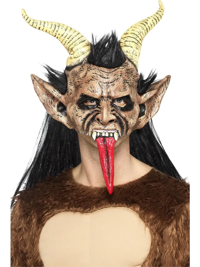smiffys-fever-beast-krampus-maske-latex-h-rner-erwachsene image 1