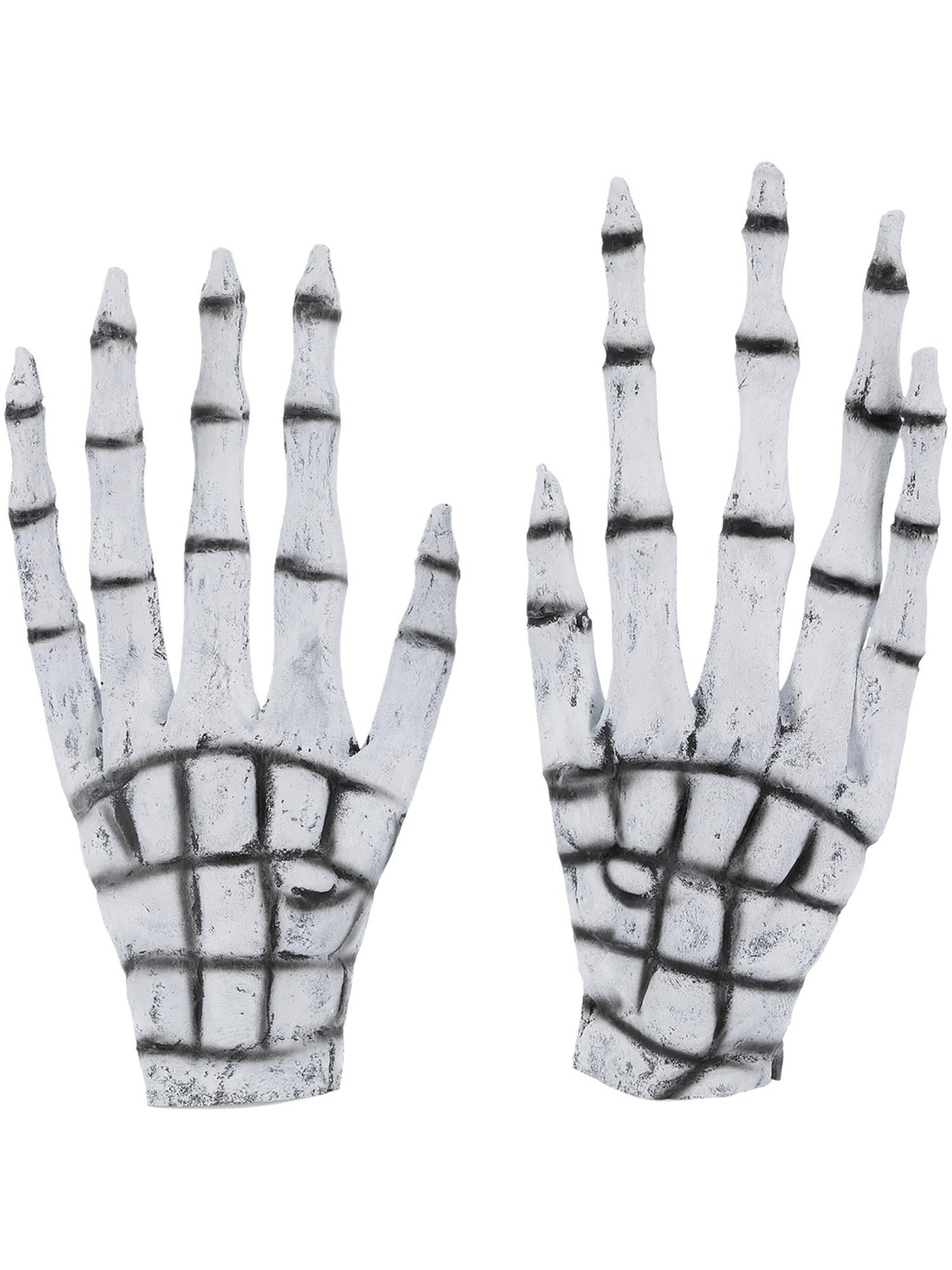 smiffys-fever-skelett-handschuhe-wei-schwarz-latex image 3