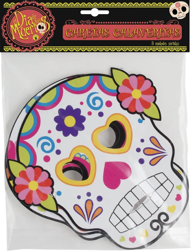 rubies-dia-de-los-muertos-pappmasken-3er-set-tag-der-toten image 1