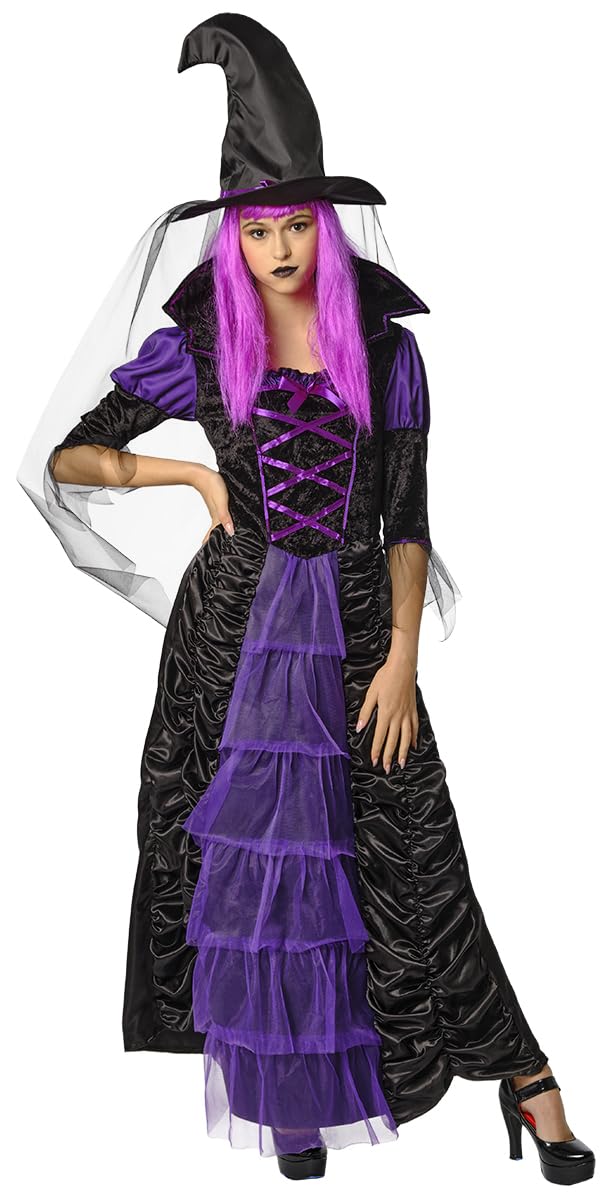 rubie-s-deluxe-b-se-hexe-damenkost-m-kleid-mit-hut image 1