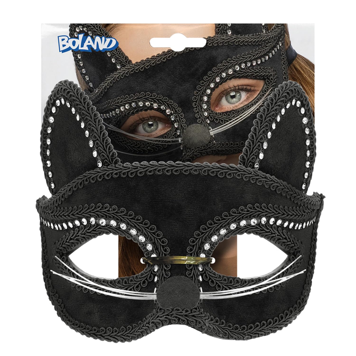 boland-charming-cat-katzenmaske-schwarz-mit-strass-samt image 6