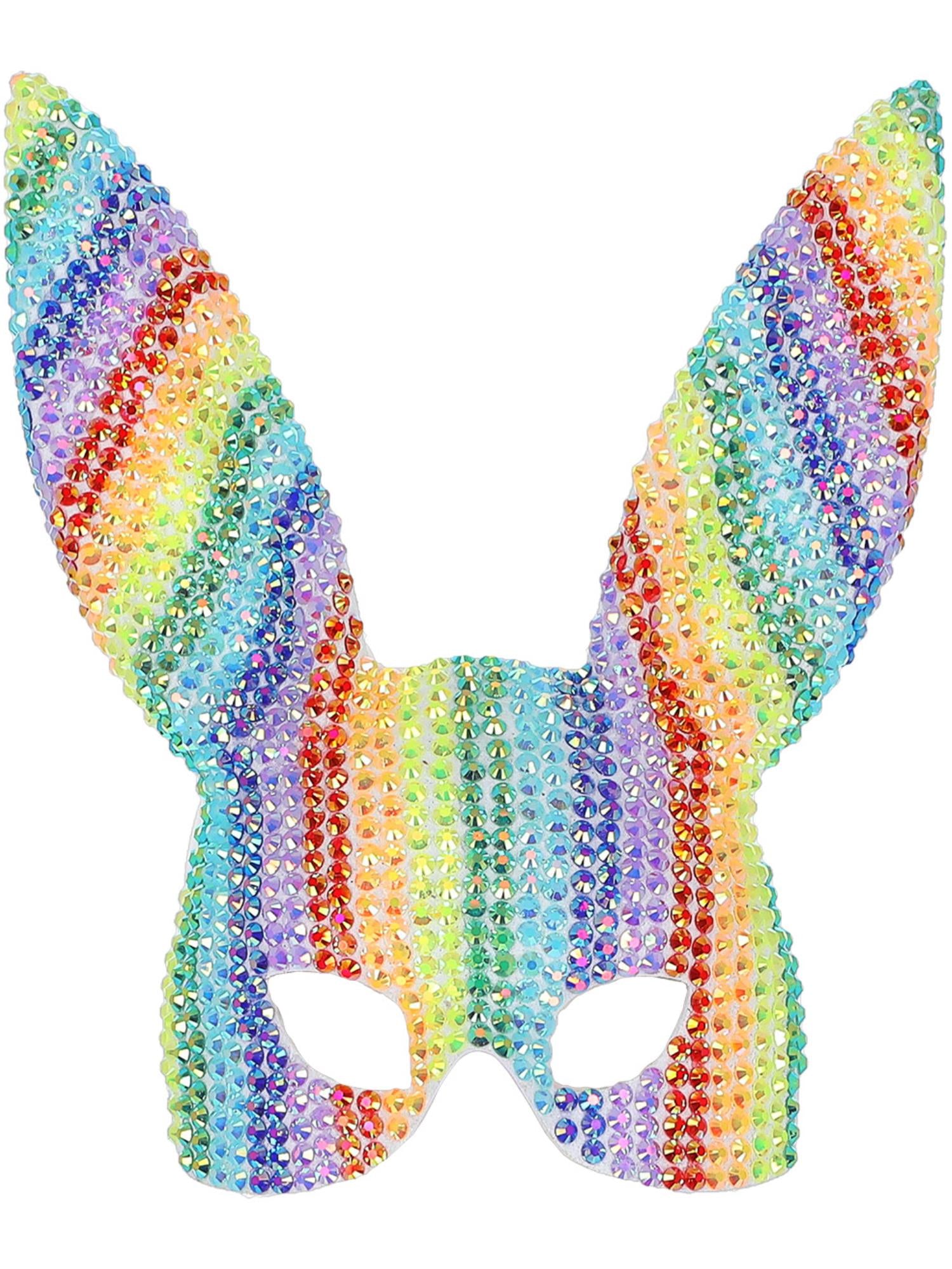smiffys-fever-bunny-maske-regenbogen-strass image 1