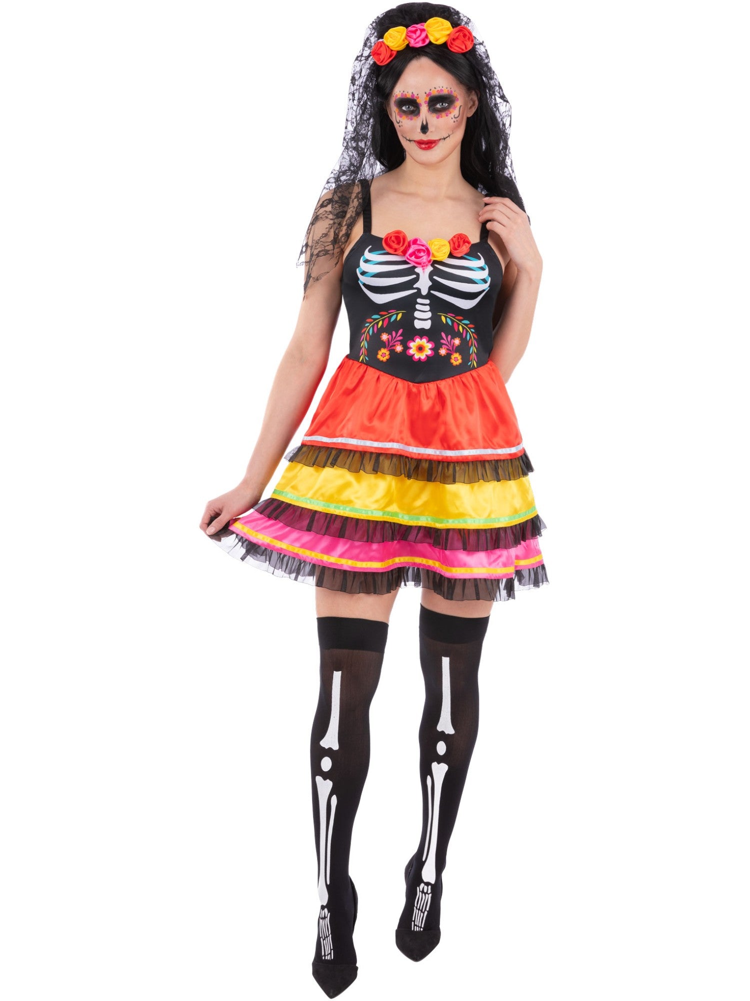 smiffys-fever-day-of-the-dead-kost-m-damen-gr-m image 4