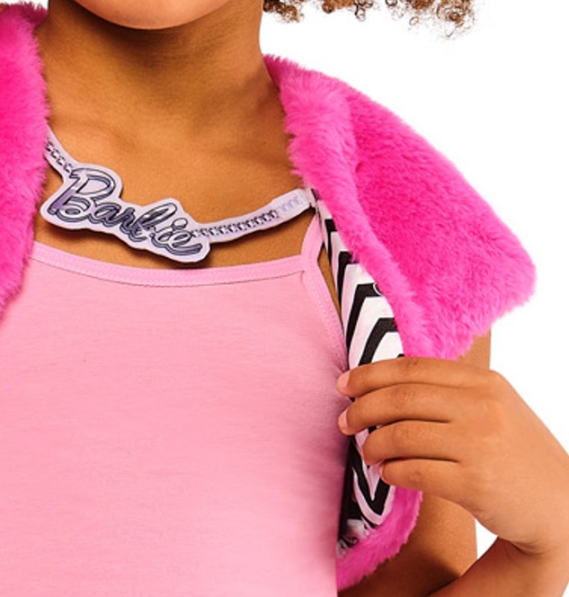 rubies-barbie-fellweste-brille-set-rosa-5-8-jahre image 4