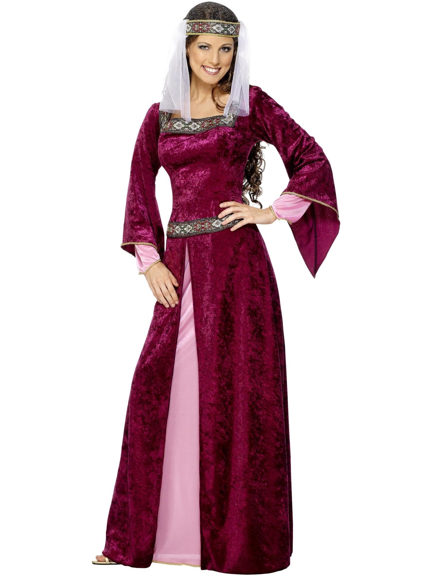 smiffys-fever-maid-marion-kost-m-bordeaux-s image 2