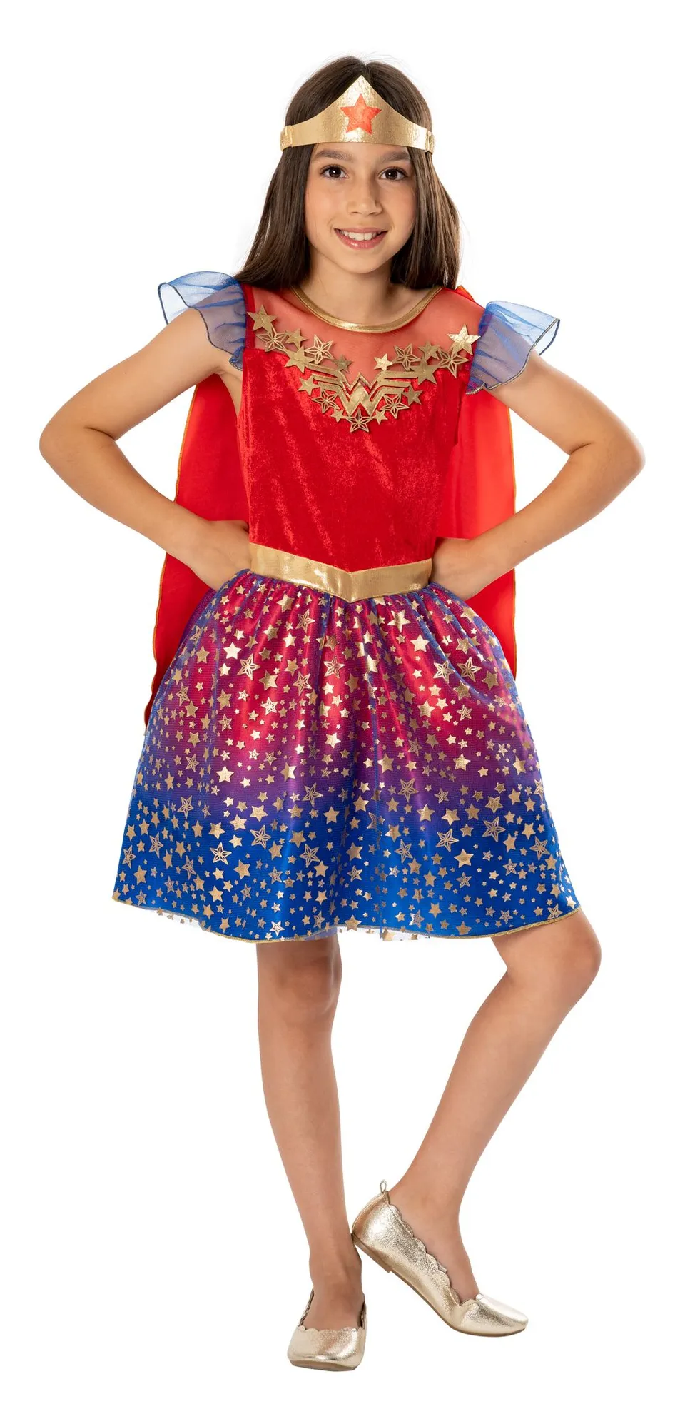 rubies-wonder-woman-kost-m-kleid-mit-cape-und-tiara image 1
