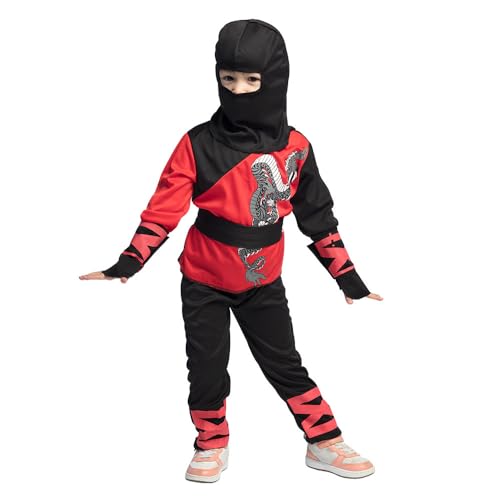 boland-ninja-warrior-kinderkost-m-3-4-jahre-rot-mit-drache image 5