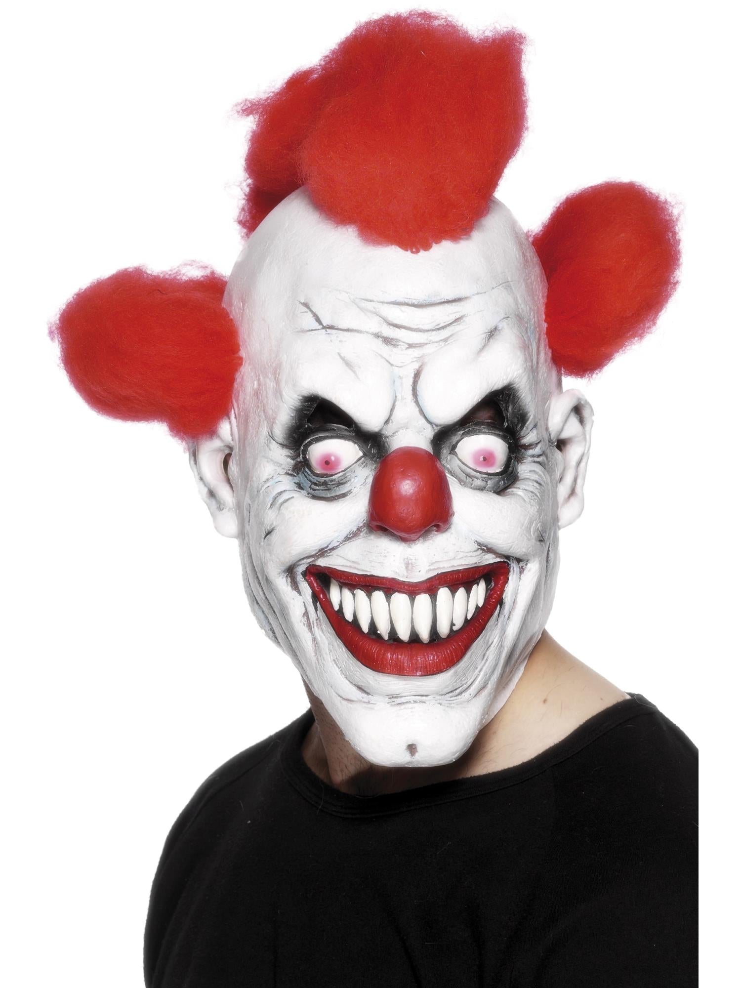 smiffys-fever-clown-3-4-maske-erwachsene-wei-rot image 1