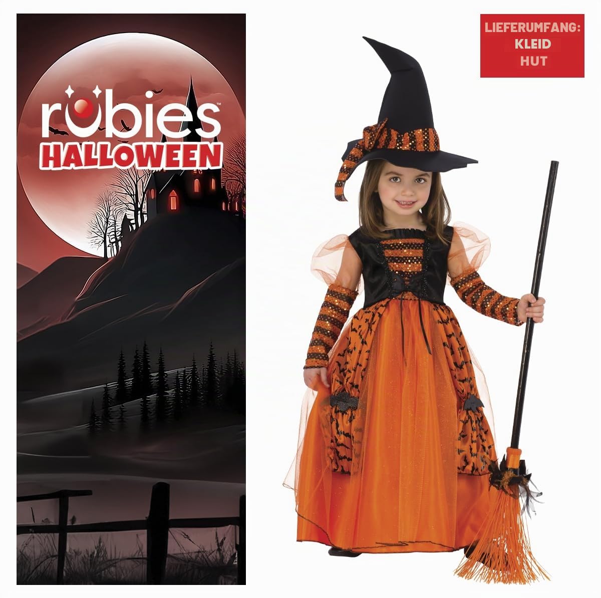 rubie-s-deluxe-hexenkost-m-m-dchen-orange-schwarz-gestreift image 2