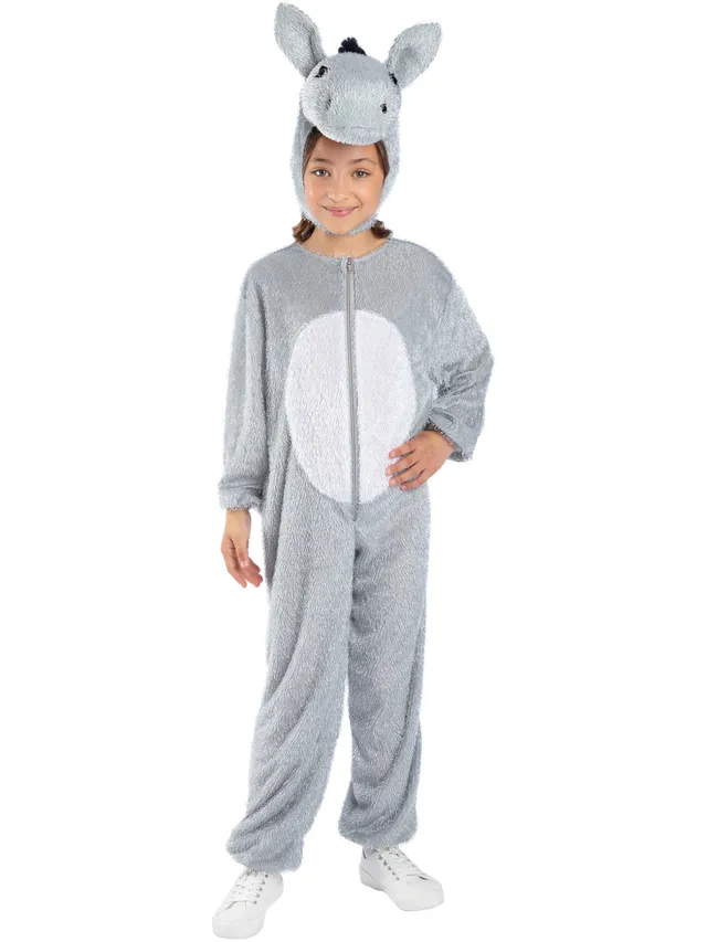 smiffys-esel-kost-m-kinder-grau-overall-mit-kapuze image 1