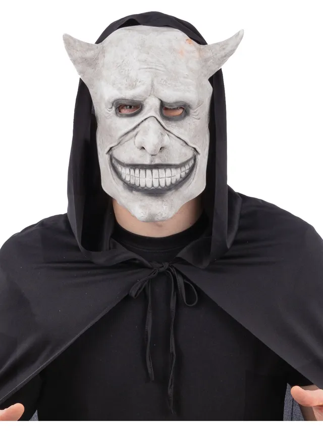 smiffys-makeup-fx-smiling-devil-latex-maske-grau-mit-h-rnern image 1