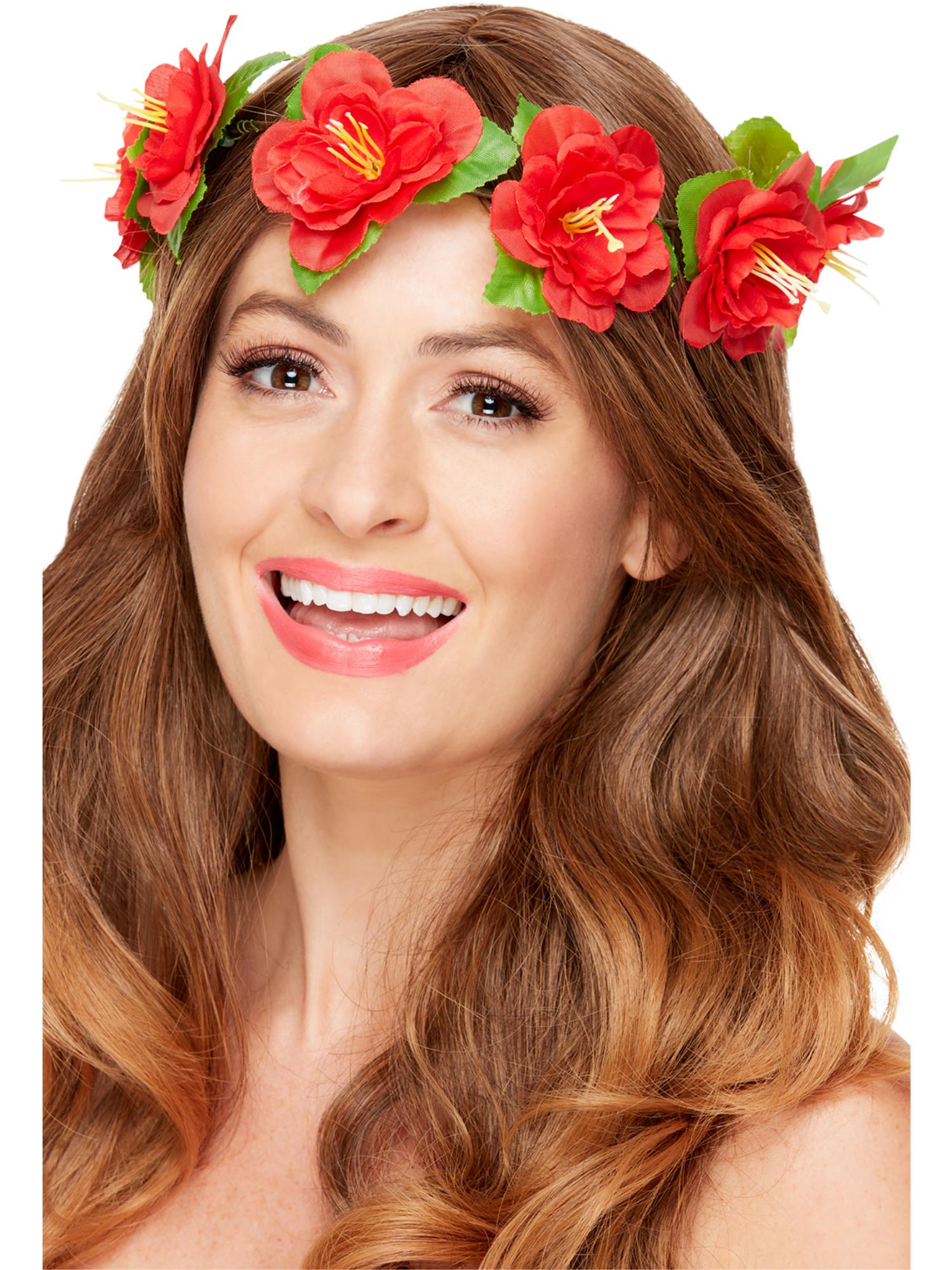 smiffys-fever-blumenkrone-haarkranz-rot image 2