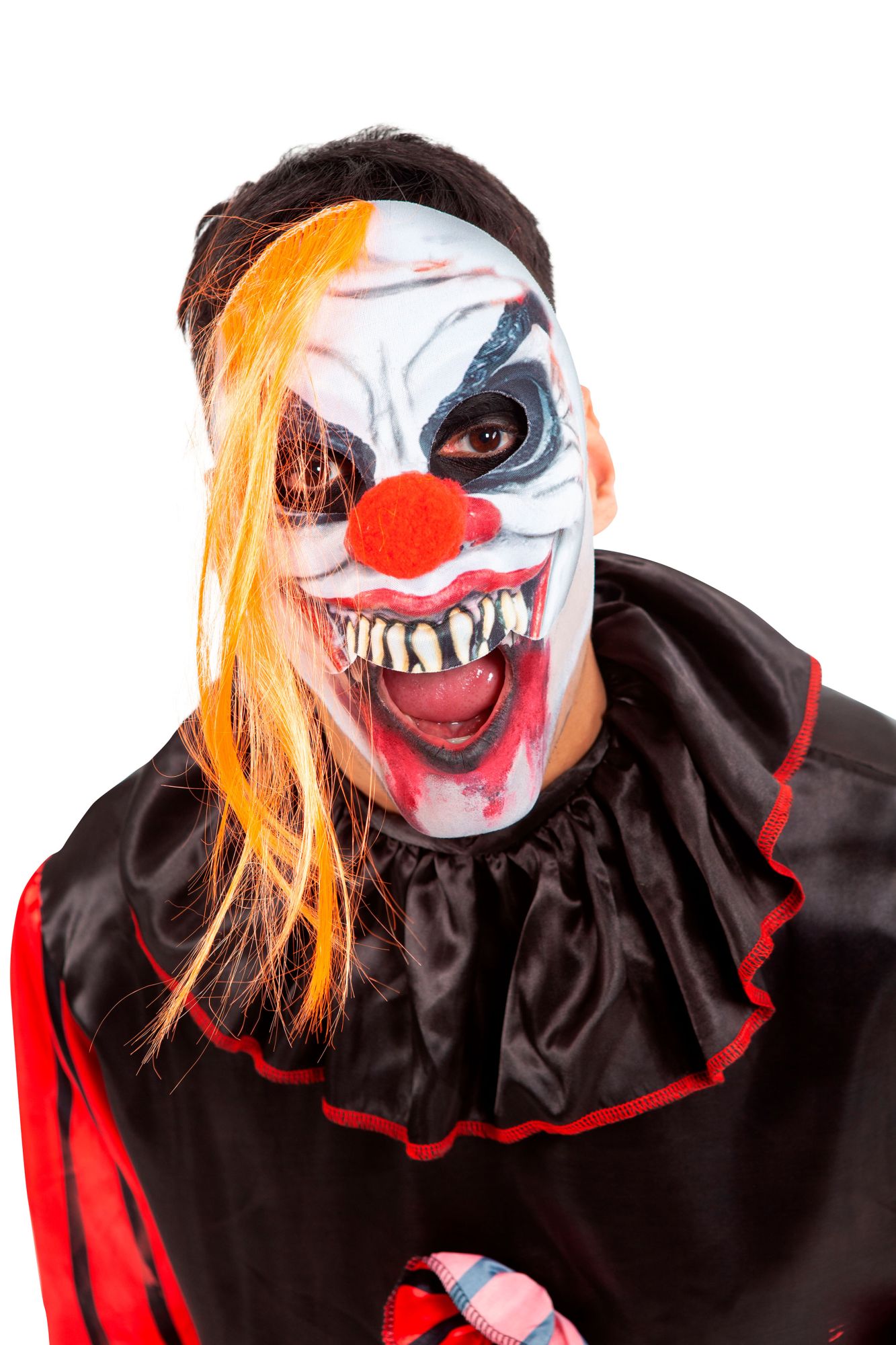rubies-clown-halbmaske-verr-ckt-orange-haare-mit-nase image 1