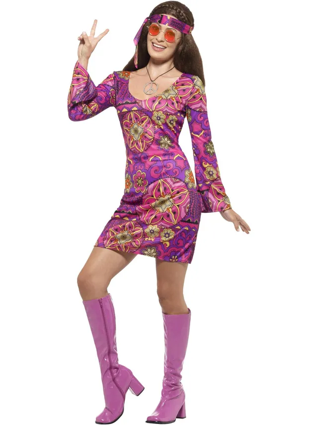 smiffys-fever-woodstock-hippie-kost-m-bunt-damen image 1