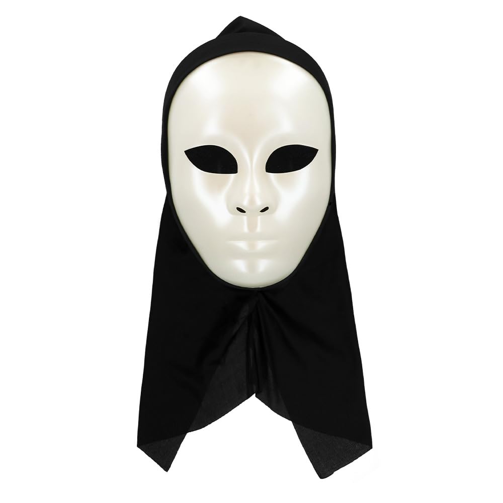 boland-pantomime-maske-mit-haube-wei-vollmaske image 2