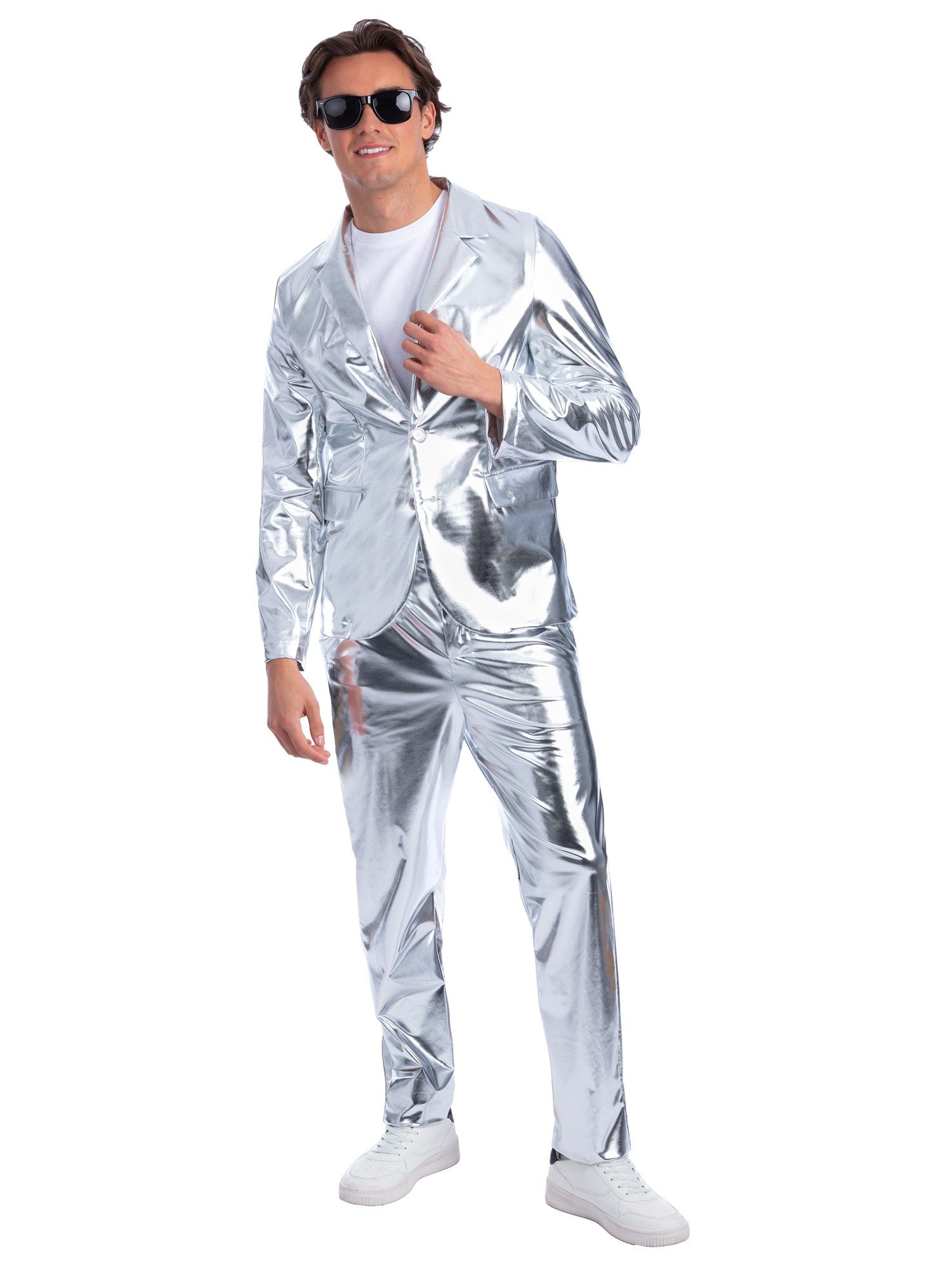 smiffys-fever-sterling-silver-jacket-blazer-silber-l image 1