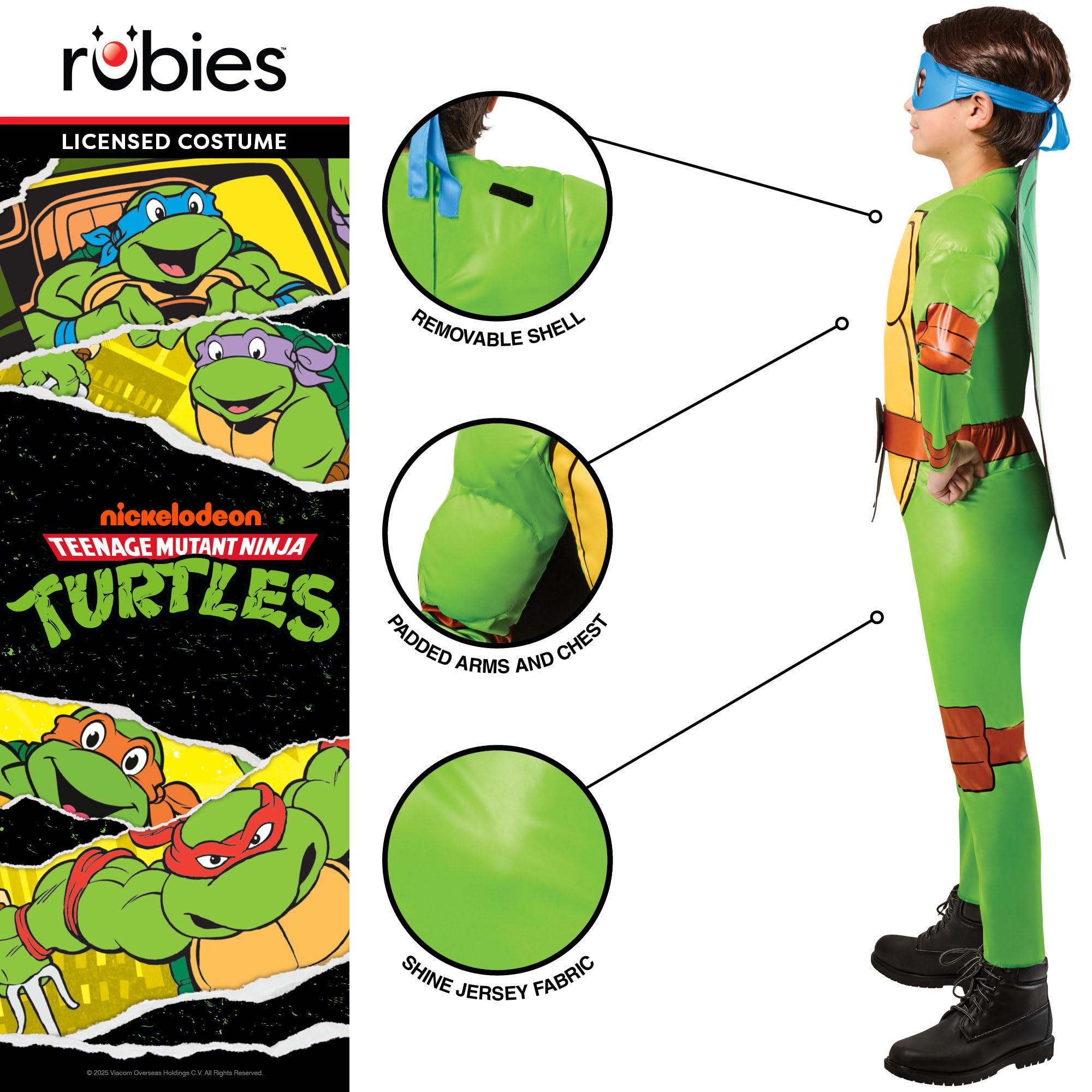 rubies-deluxe-ninja-turtles-kinderkost-m-9-10-jahre-4-in-1 image 4