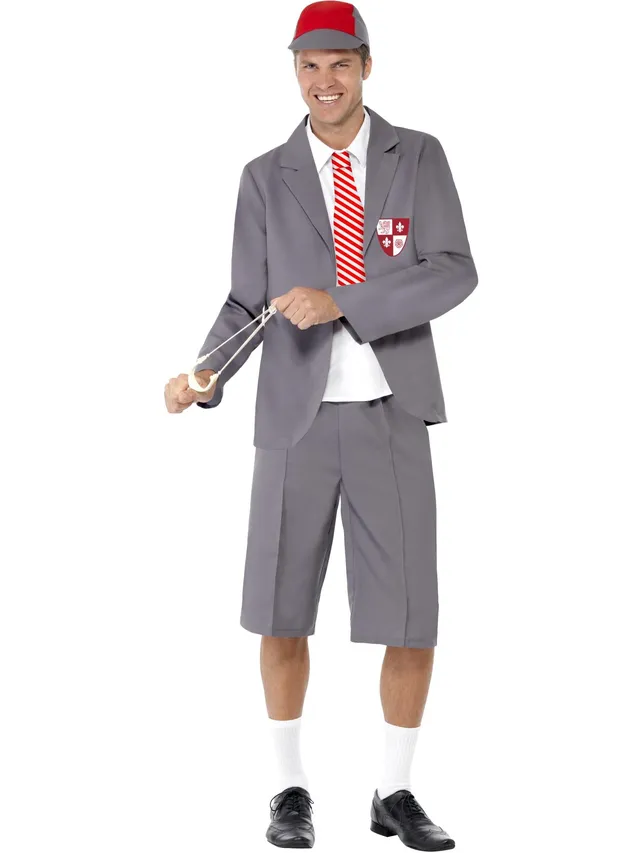 smiffys-fever-schoolboy-schuljungen-kost-m-grau-gr-m-5-tlg image 1