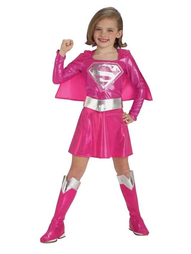 rubie-s-deluxe-supergirl-kost-m-m-dchen-gr-s-pink image 1