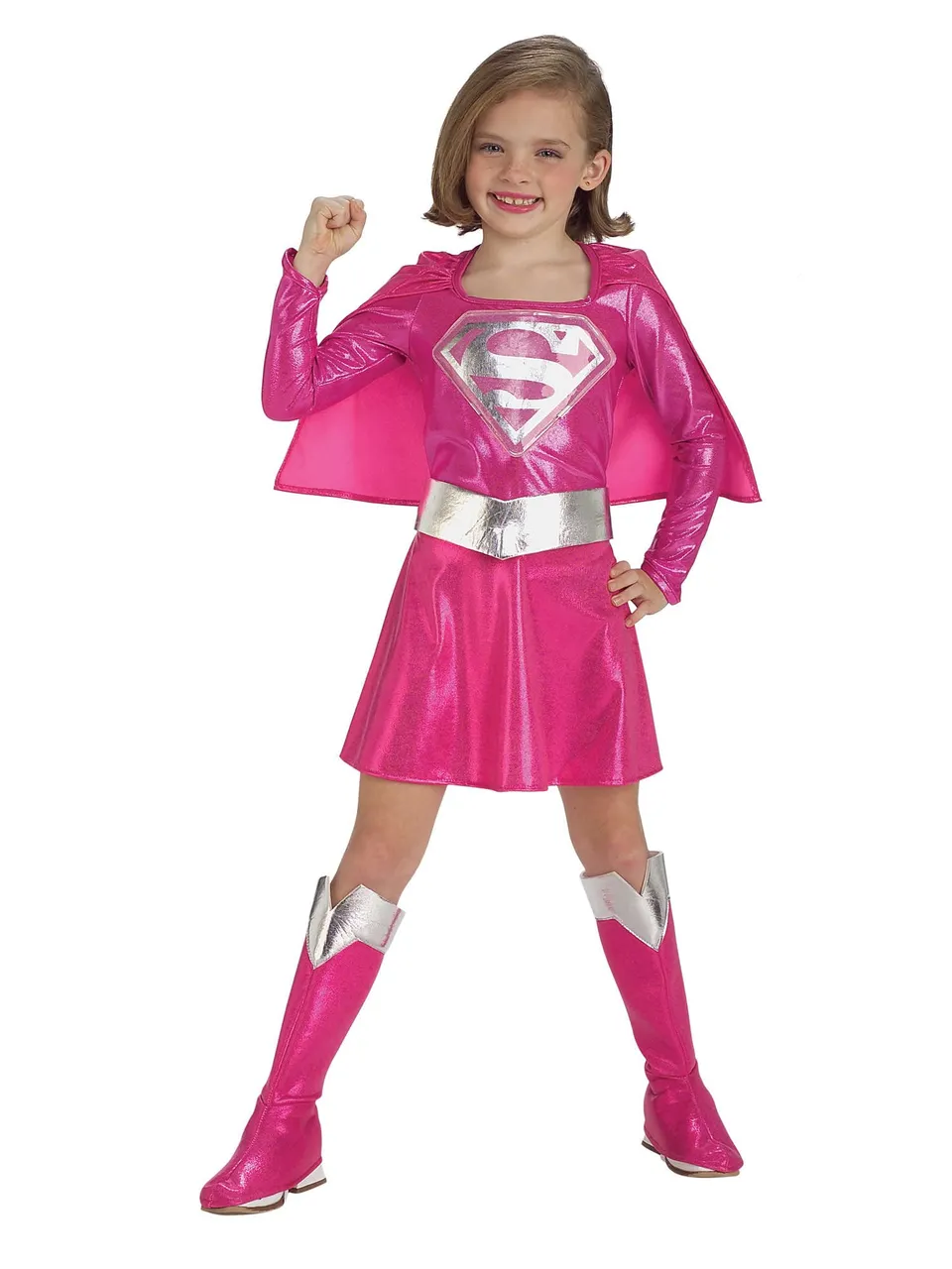 rubie-s-deluxe-supergirl-kost-m-m-dchen-gr-s-pink image 1