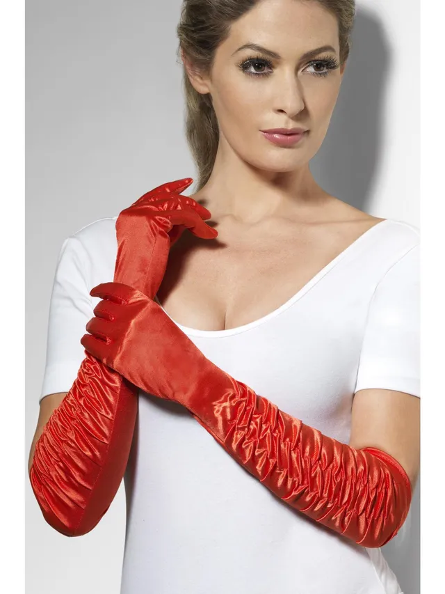 smiffys-fever-temptress-handschuhe-damen-rot-lang-satin image 1