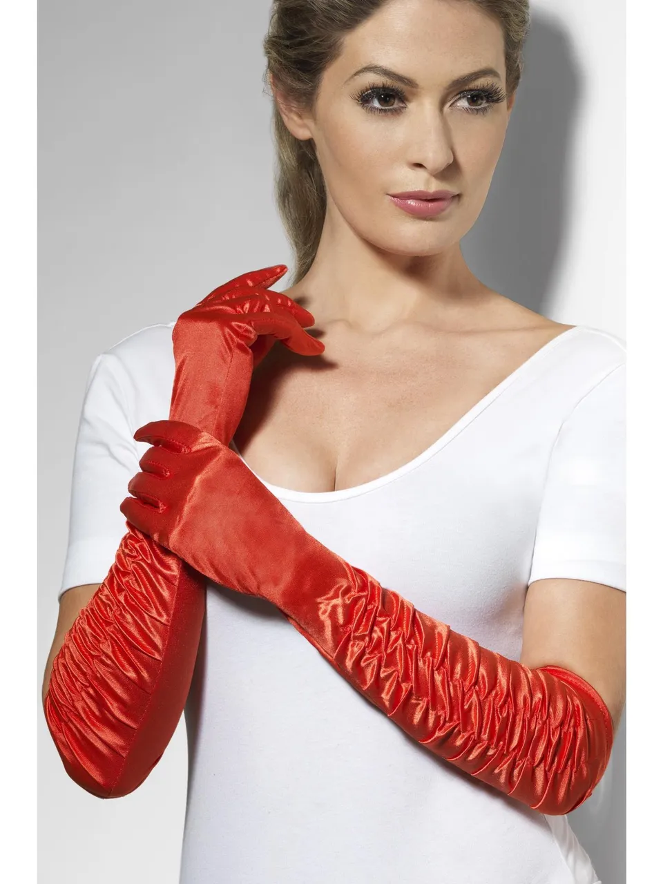 smiffys-fever-temptress-handschuhe-damen-rot-lang-satin image 1