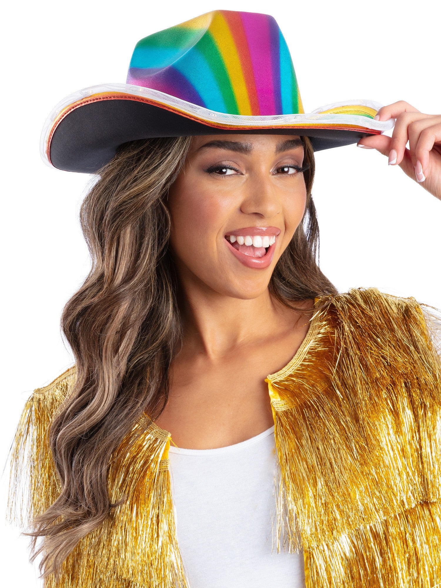 smiffys-fever-cowboyhut-led-metallic-regenbogen-einheitsgr-e image 3