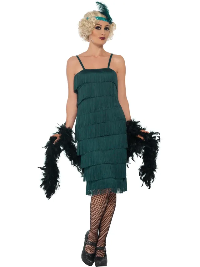 smiffys-fever-44674-flapper-kost-m-petrol-gr-m image 1