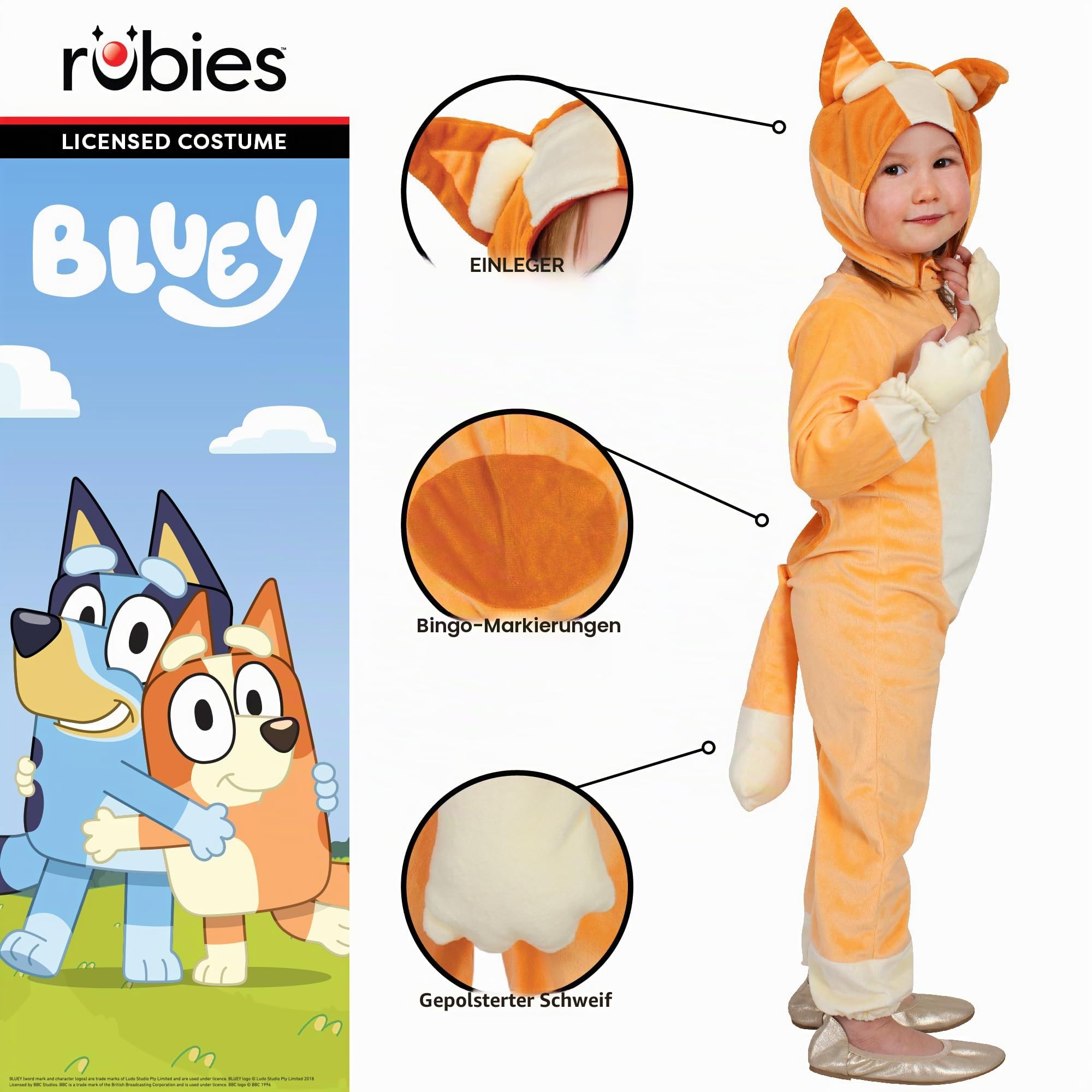 rubie-s-deluxe-bluey-bingo-kinderkost-m-3-4-jahre image 3