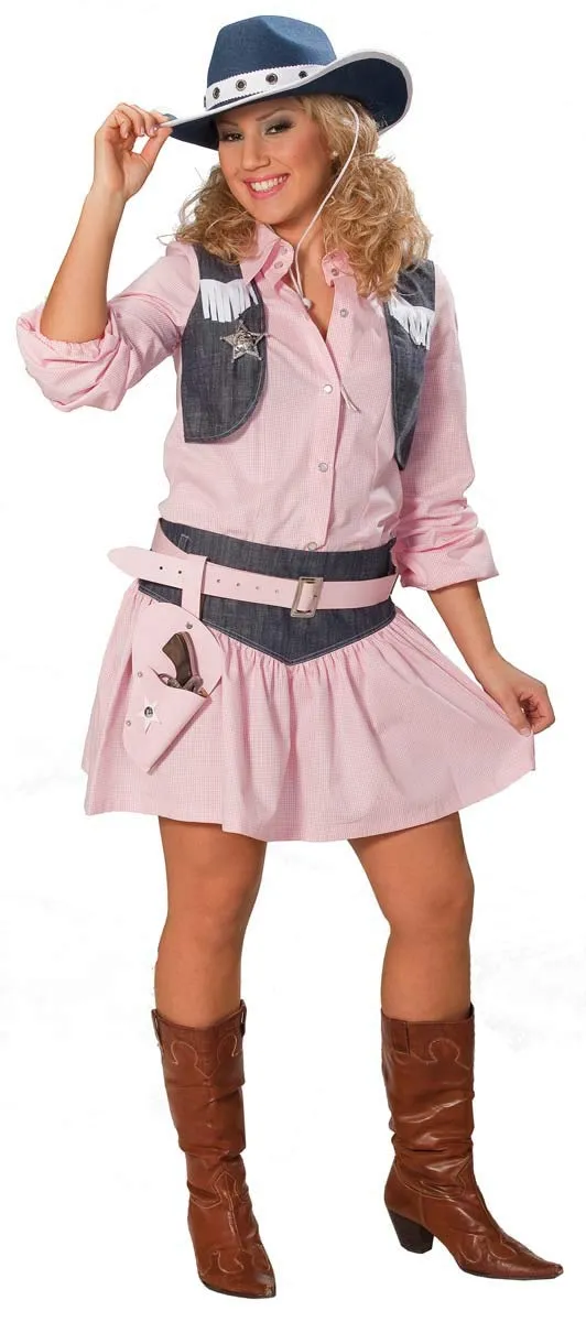 rubie-s-deluxe-cowgirl-kost-m-rosa-2tlg-damen-gr-42 image 1