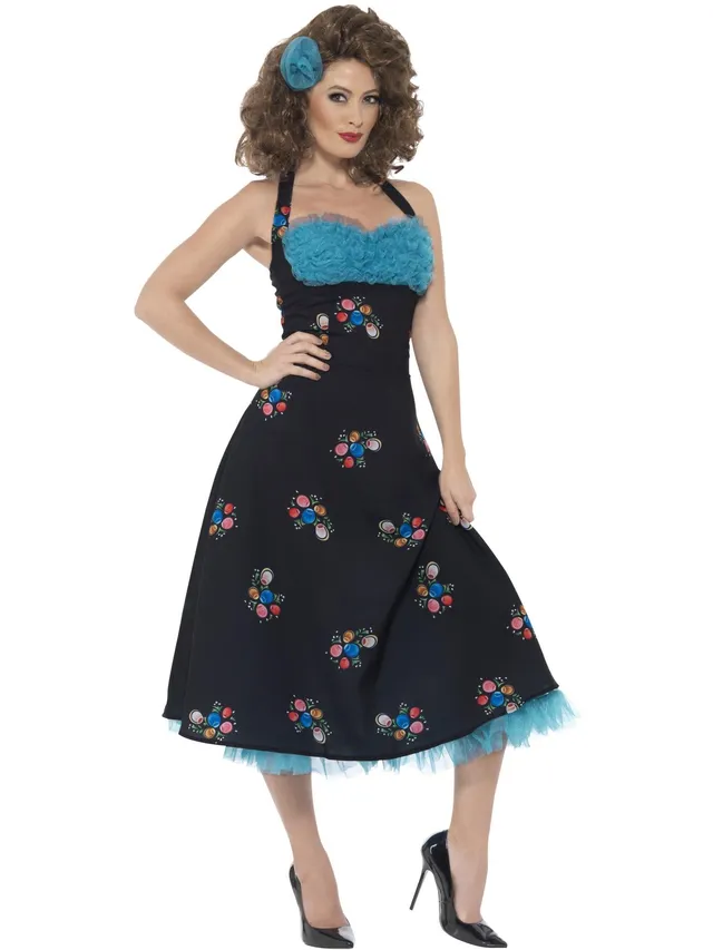 smiffys-fever-grease-cha-cha-kost-m-damen-m-schwarz image 1