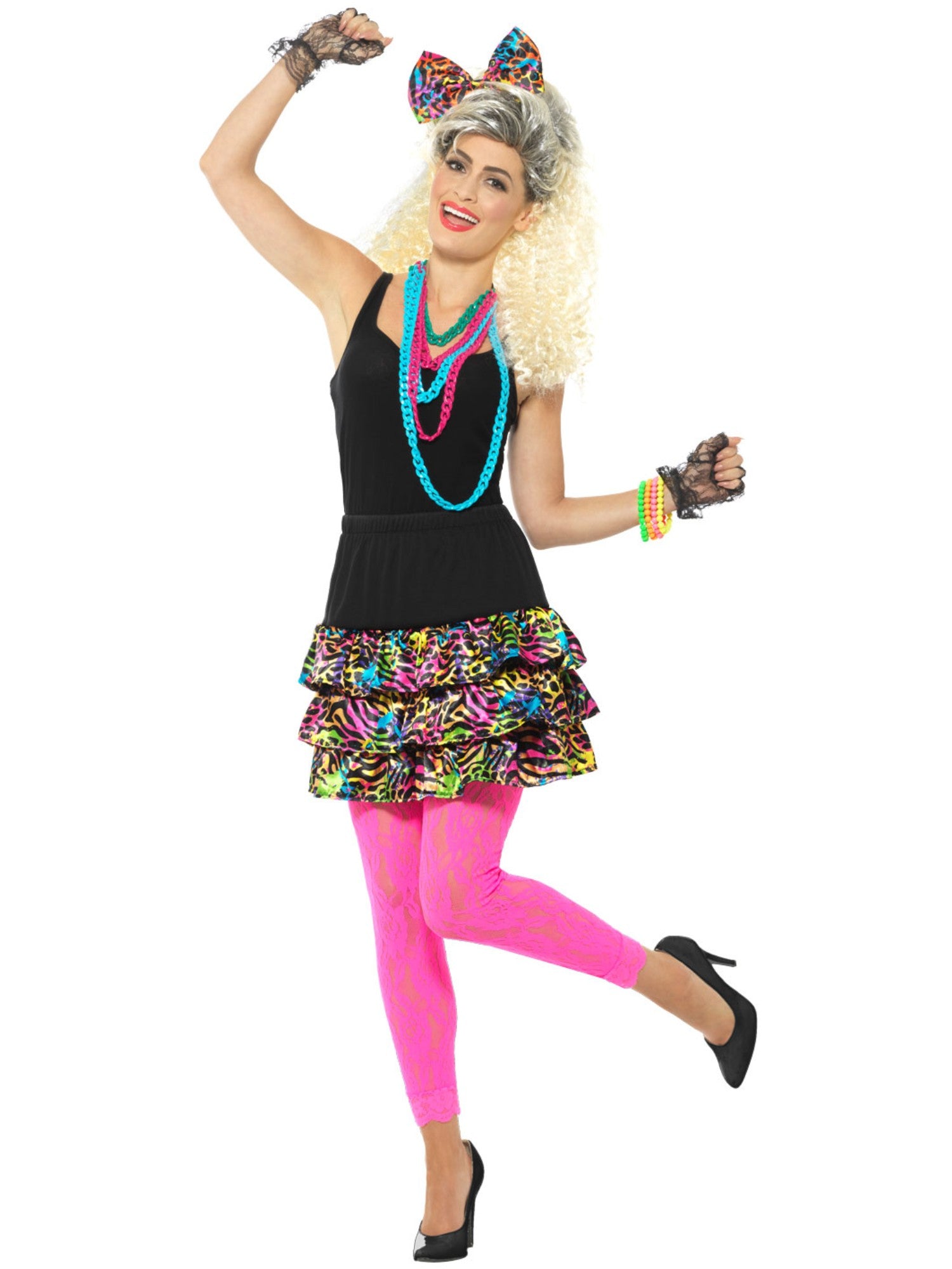 smiffys-fever-80s-party-girl-kost-mset-bunt-3-teilig-damen image 4