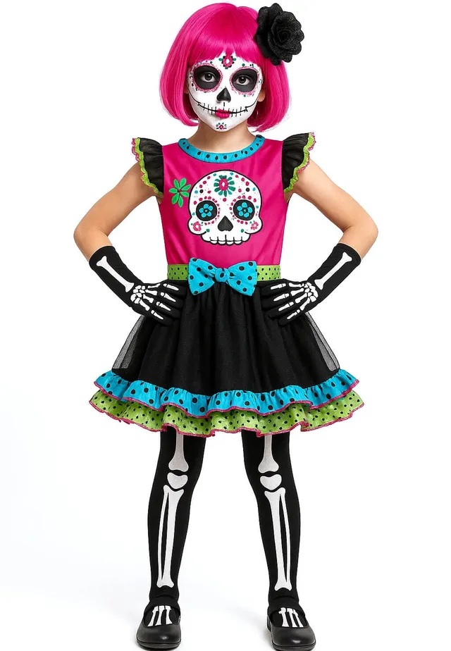 rubie-s-deluxe-la-bonita-d-a-muertos-m-dchenkost-m-m-bunt image 1