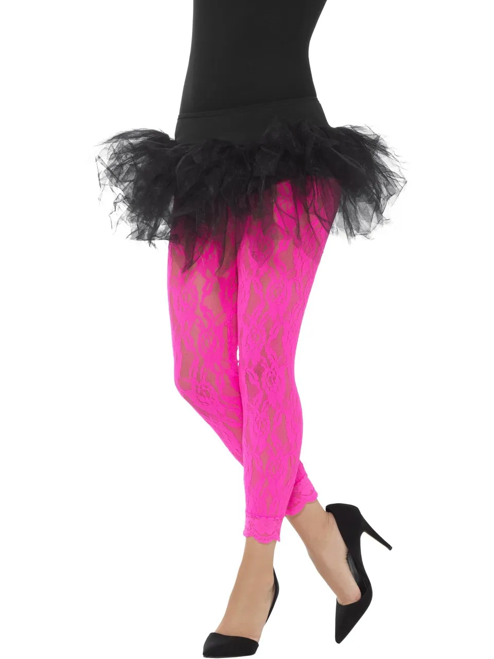 smiffys-fever-80s-spitzen-leggings-neonpink image 1