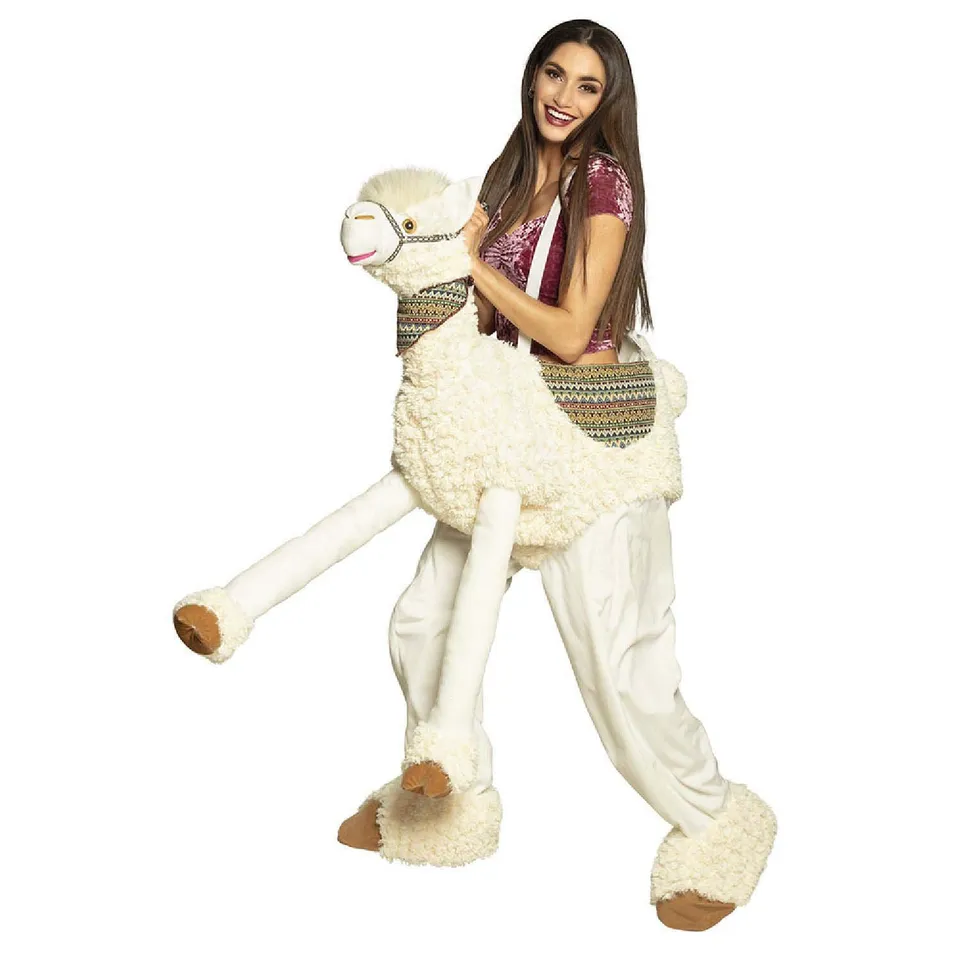 boland-lama-kost-m-erwachsene-lustig-pl-sch-huckepack image 1