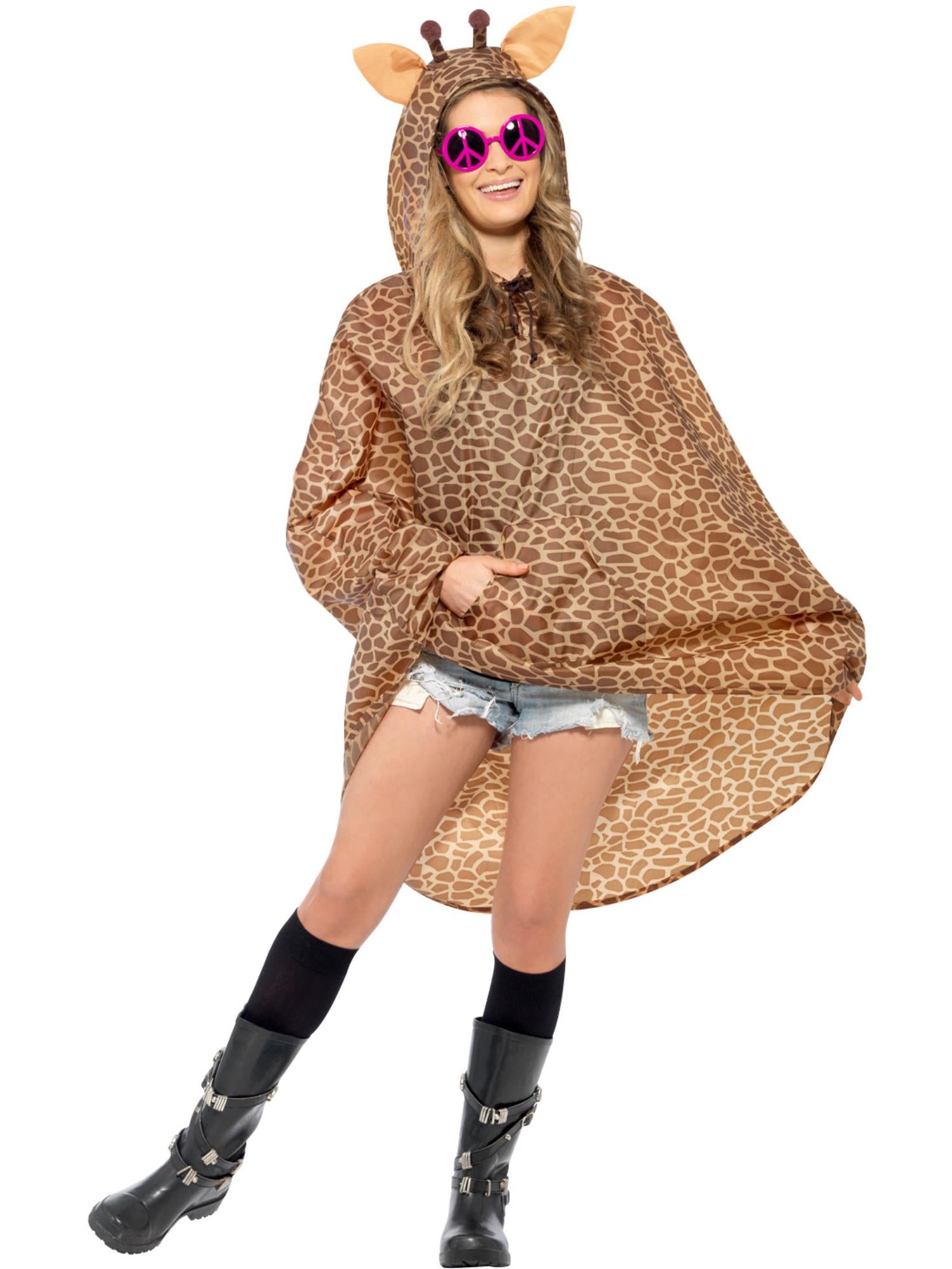 smiffys-fever-giraffe-party-poncho-kost-m-braun image 1