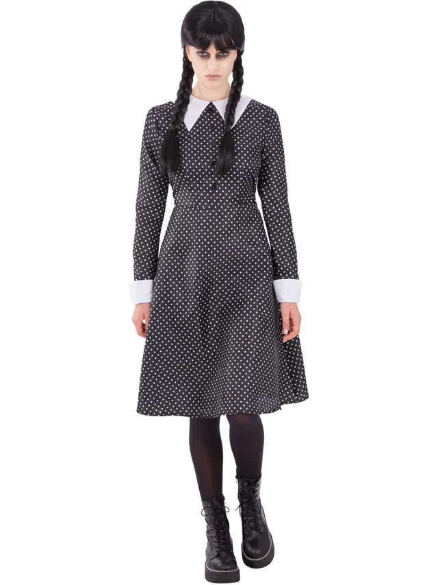 smiffys-fever-gothic-school-girl-kost-m-schwarz-s-uk-8-10 image 1