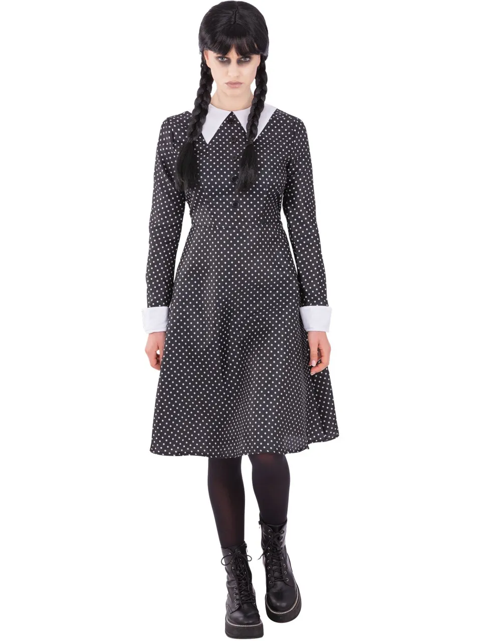 smiffys-fever-gothic-school-girl-kost-m-schwarz-s-uk-8-10 image 1