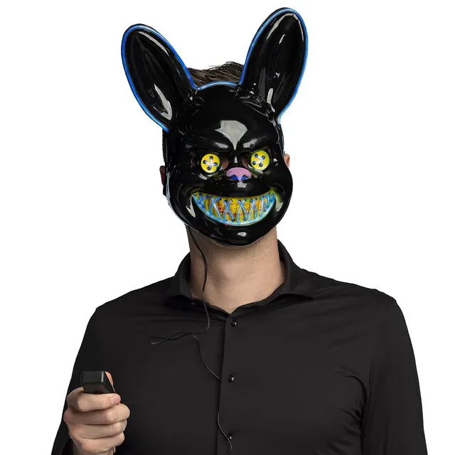 boland-led-maske-schwarzes-kaninchen-horrormaske-mit-licht image 1