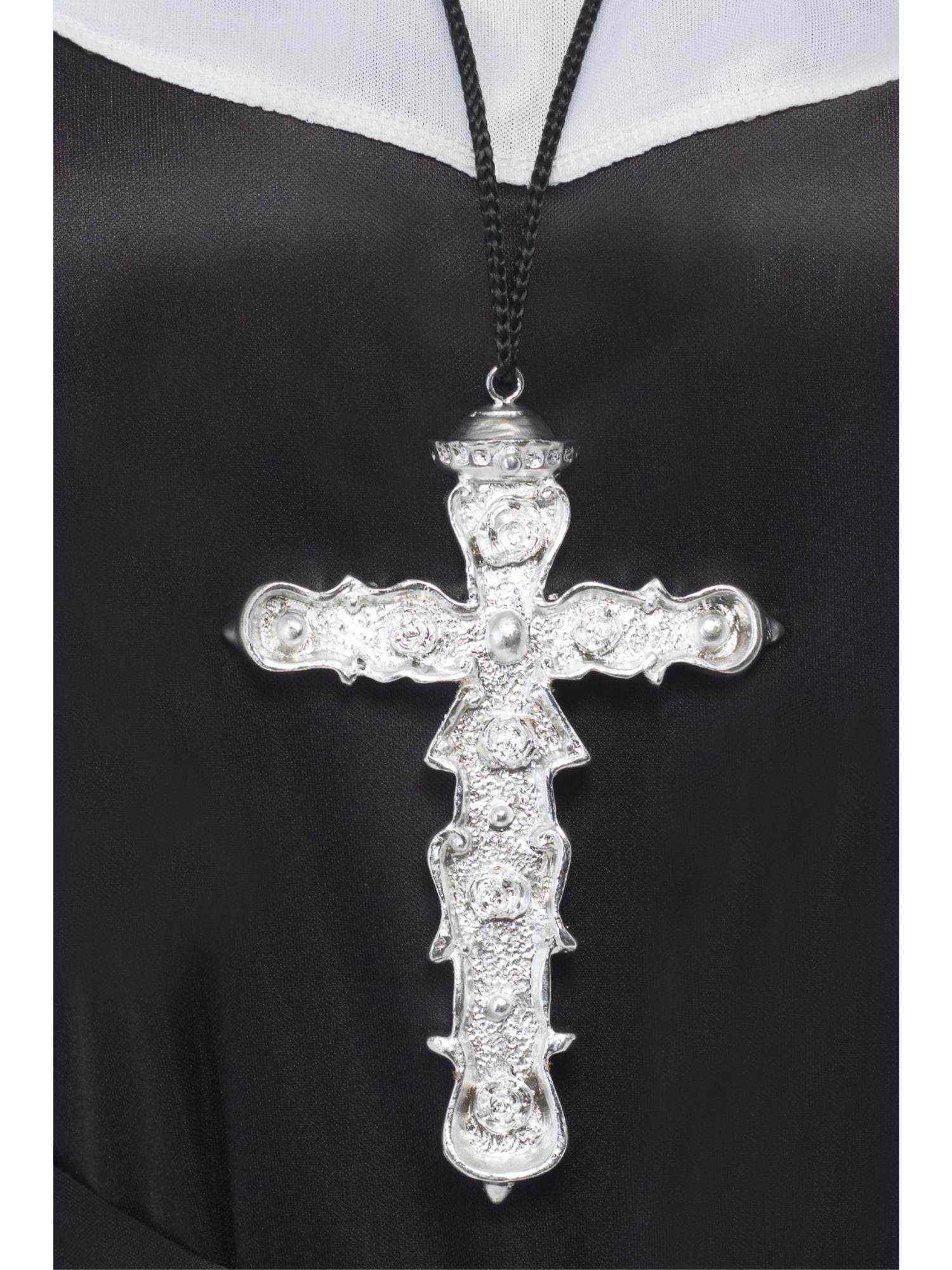 smiffys-fever-kreuz-anh-nger-silber-an-kordel image 1