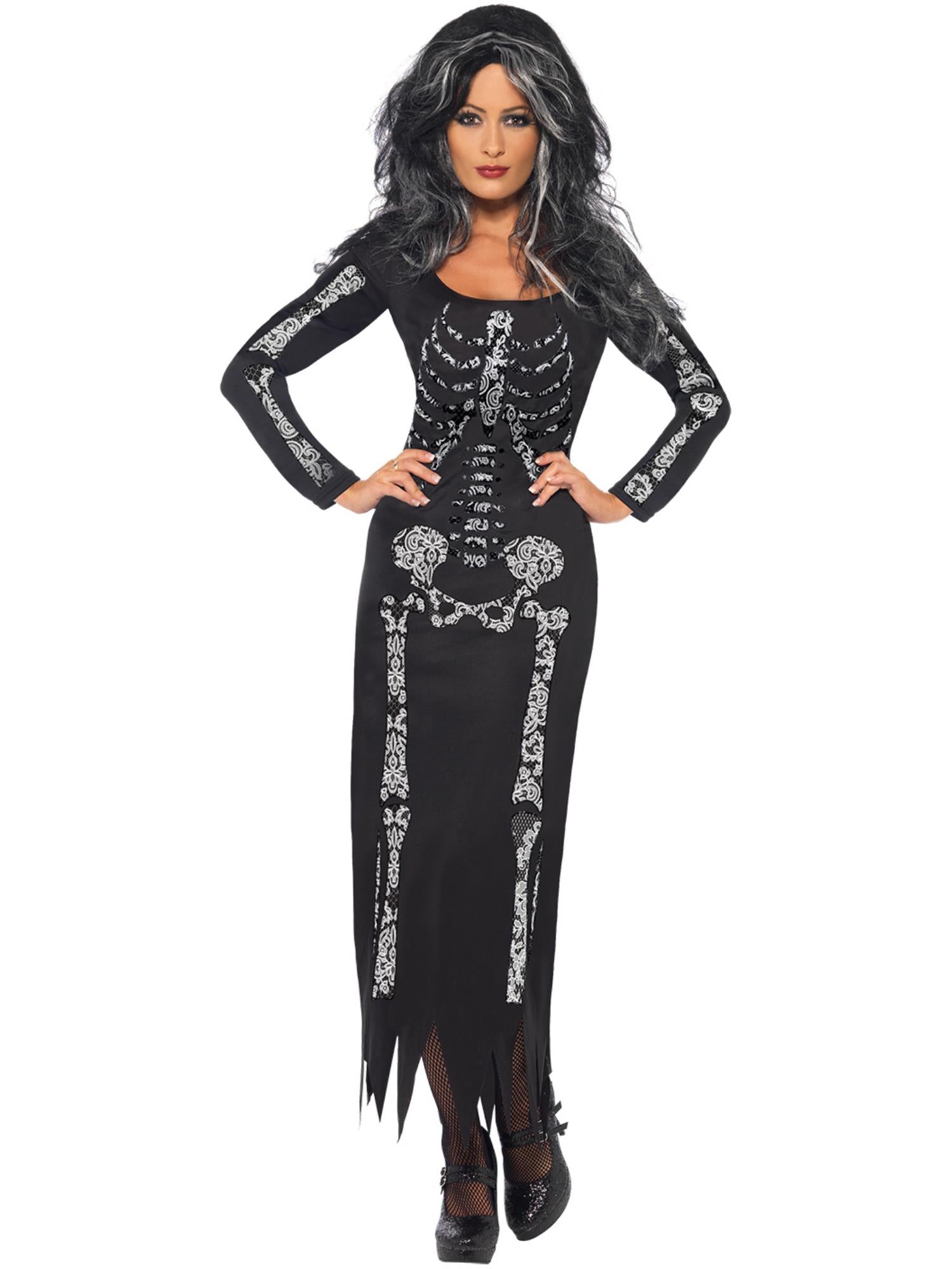 smiffys-fever-skeleton-kost-m-damen-schwarz image 1