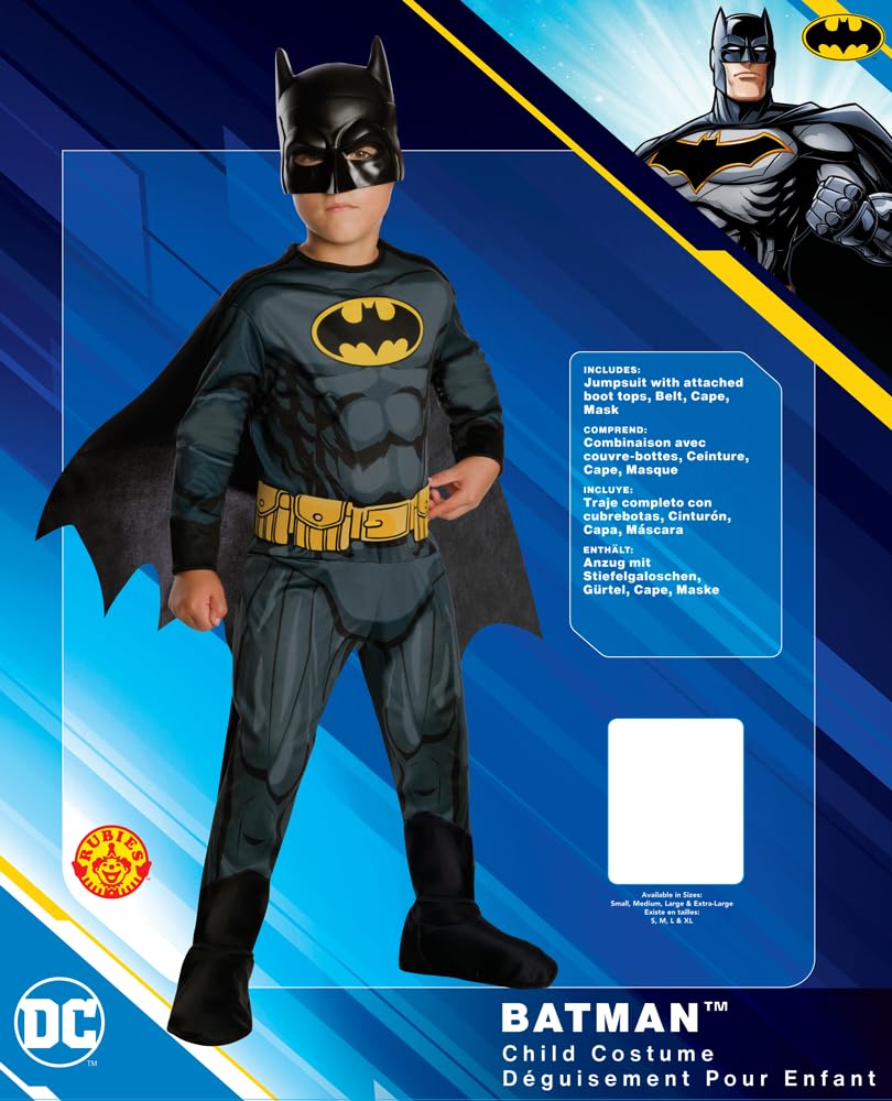 rubie-s-deluxe-batman-kost-m-kinder-5-6-jahre-110-116-mit-cape image 3