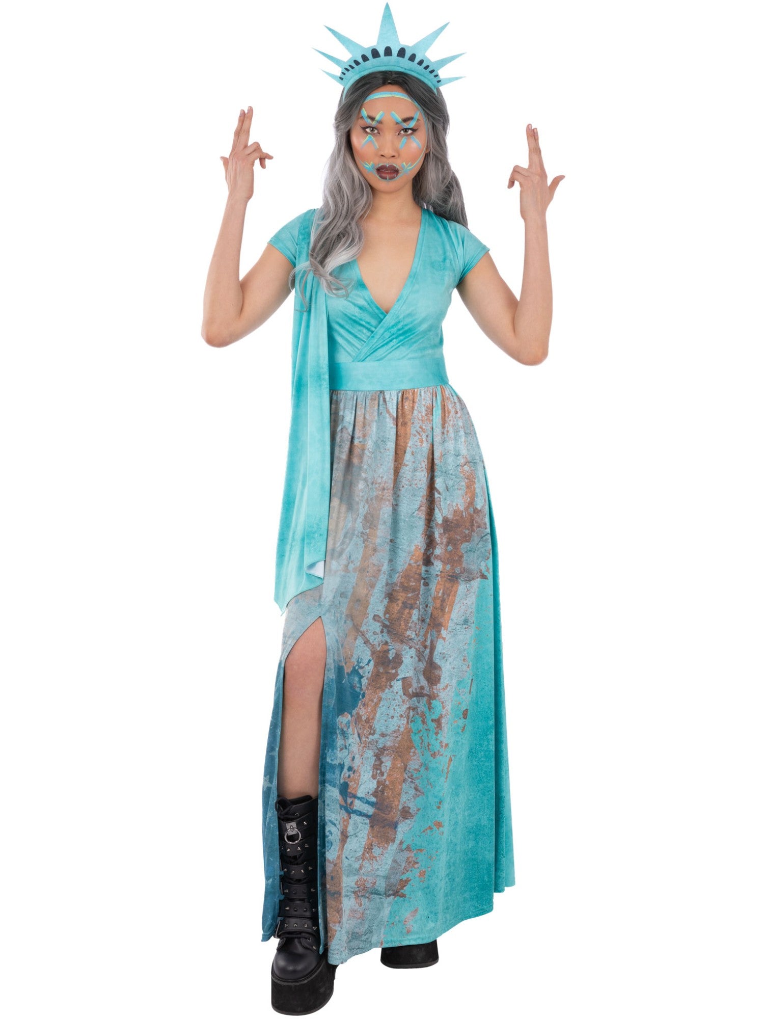 smiffys-fever-lady-liberty-kost-m-kleid-m-freiheitsstatue image 5