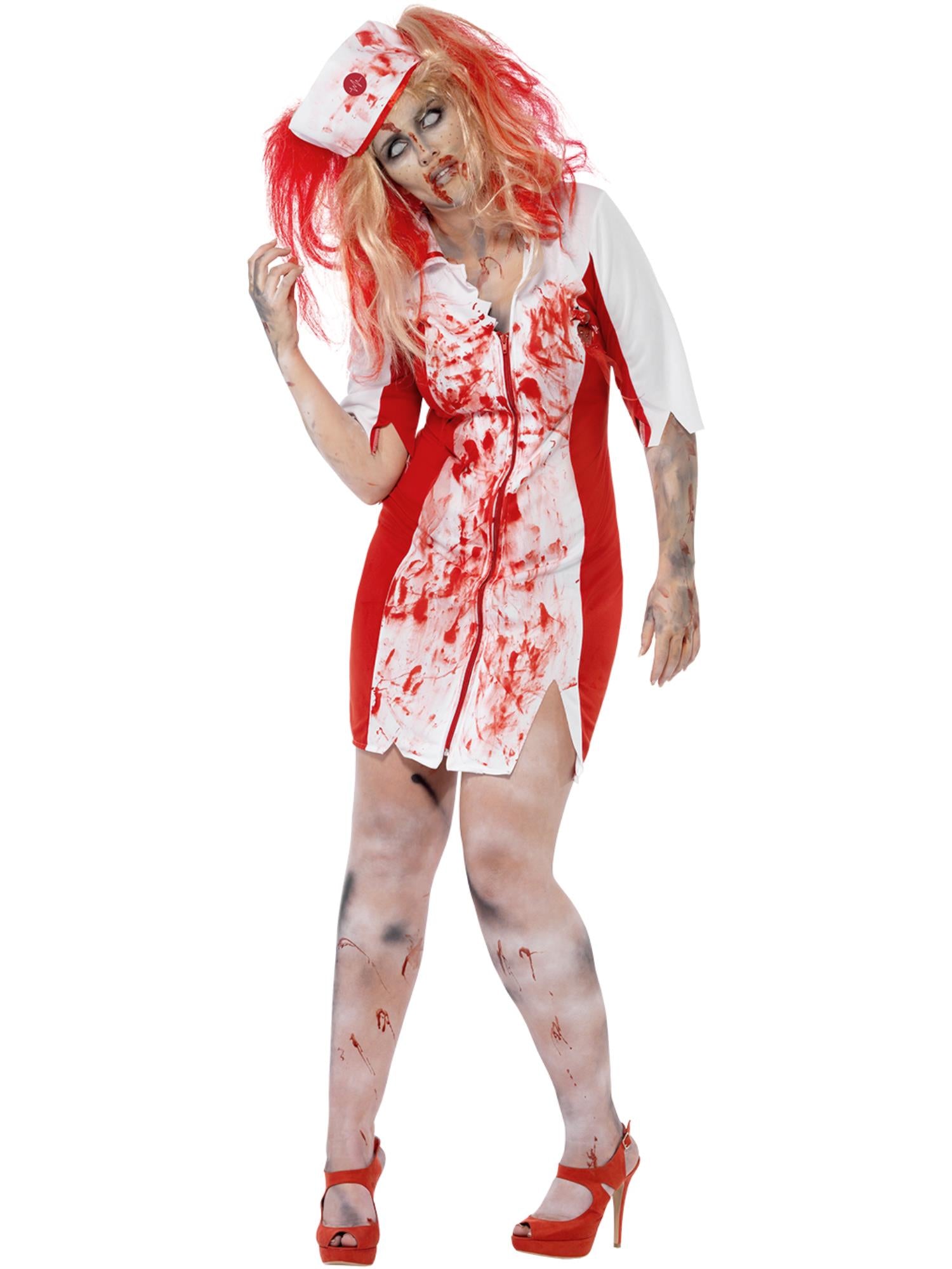 smiffys-fever-zombie-krankenschwester-kost-m-plus-wei-rot image 4